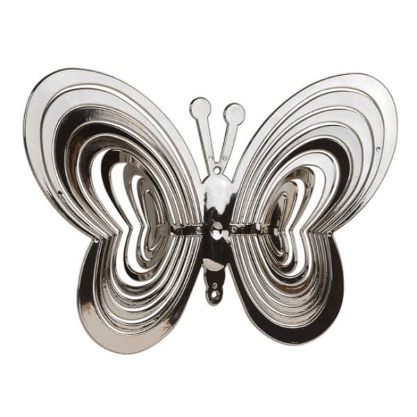 Roterende og reflekterende vindklokker - Butterfly Silver