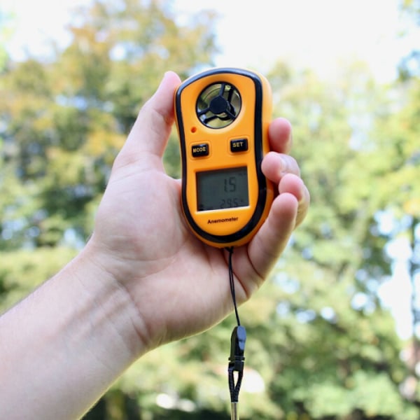 Digitalt anemometer - Vindhastighedsmåler + Temperatur + Beaufort