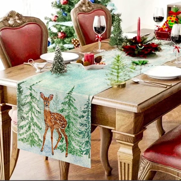 1kpl 33 x 180 cm Christmas Deer Joulupöytärunko, joulu