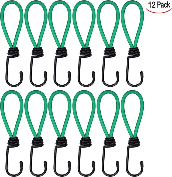 12 stk. Bungee-krog, presenning Bungee-krog elastisk Bungee-reb Camp
