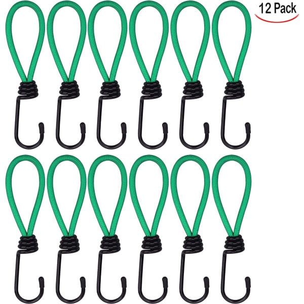 12 stk. Bungee-krok, presenning Bungee-krok Elastisk Bungee-snorer Leir