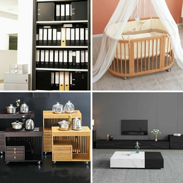 4 Swivel Casters för Möbler inklusive 2 med Broms + Skruvar -