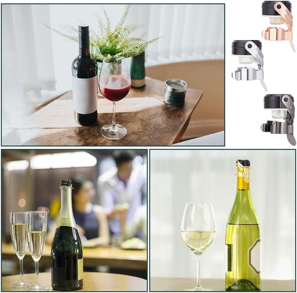 4-pak champagnestoppere, 4 farver mousserende vinstop