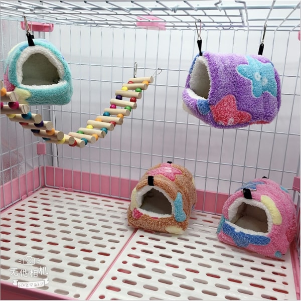 (M, Blå) 3IN1 Ferret Rat Hängmatta Tält Hängande Tunnel Bur Access