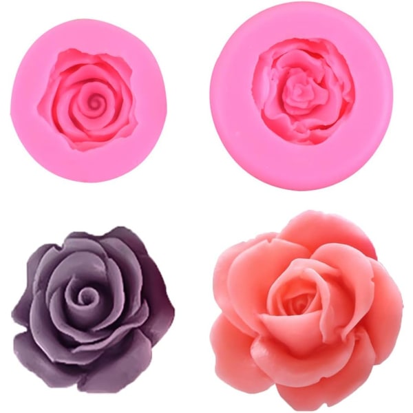 2 kpl Bloom 3D Rose Flower Fondant molds suklaalle C
