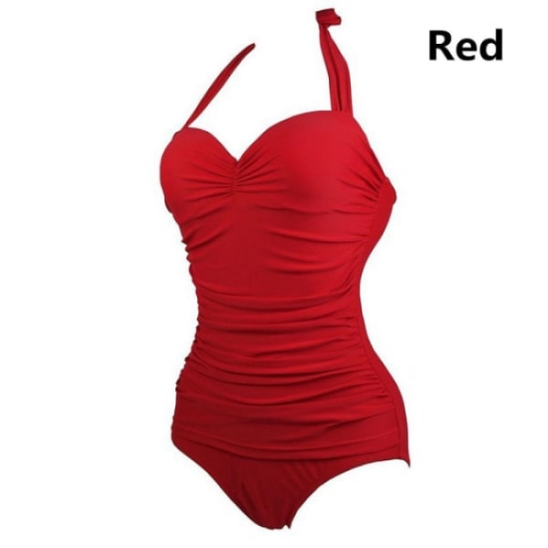 2XL punainen Tummy control pehmustettu uimapuku naisille