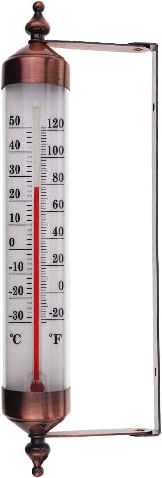 Utomhustermometer med mätare, bronsfärg - Snygg utomhustermometer