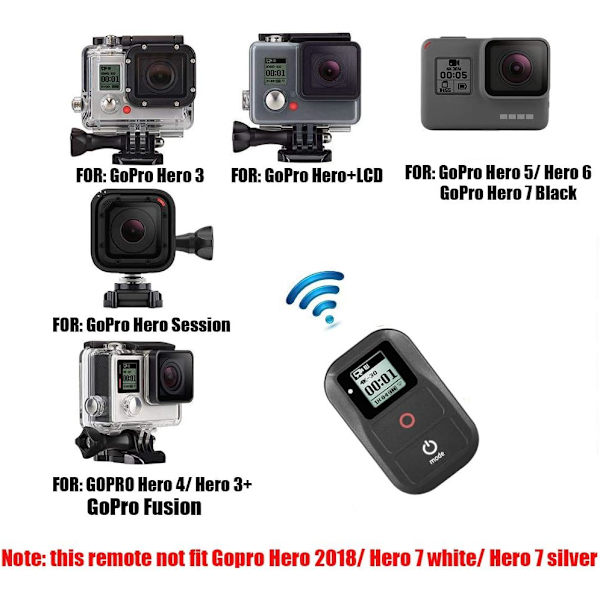 Vandtæt trådløs fjernbetjening til Gopro Hero 8 black Hero 7