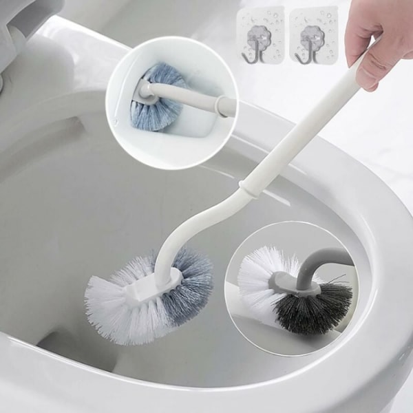 2PCS slanted toilet brushes with curved design for deep cleaning,