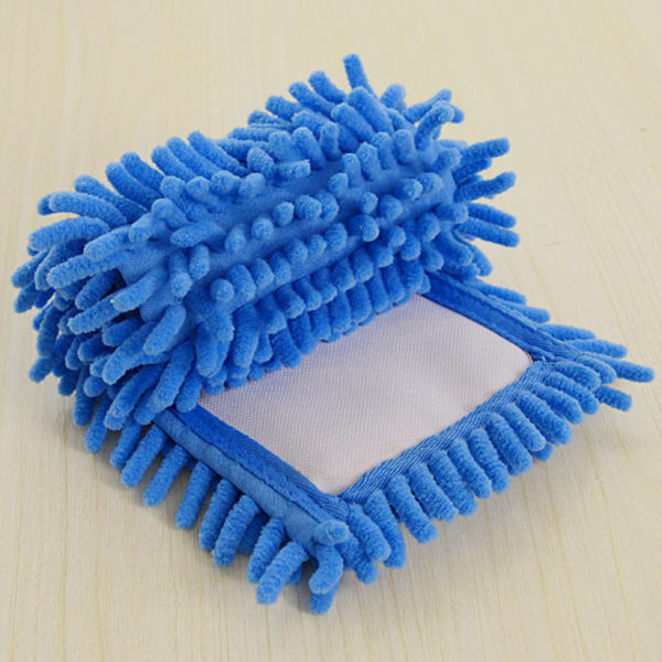4 mikrokuituista puhdistusmoppia, venytettyä mikrokuitua, litteä moppipää pölyttämiseen, kuivaan puhdistukseen tai kuivaan puhdistukseen, pestävä 40 x 12 cm (sininen)
