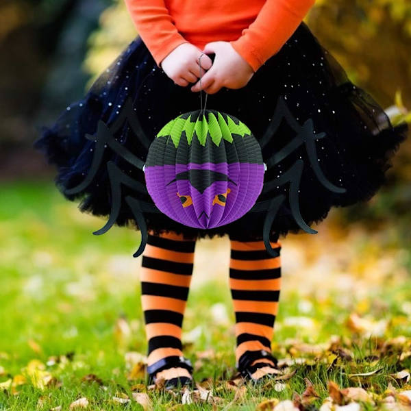 Halloween Lygte Dekoration, Foldet Papir Hængende Græskarlygte