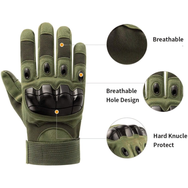 Et par Tactical Combat Handsker til mænd Sommersportshandsker Motocross Cut Protection (Army Green L)