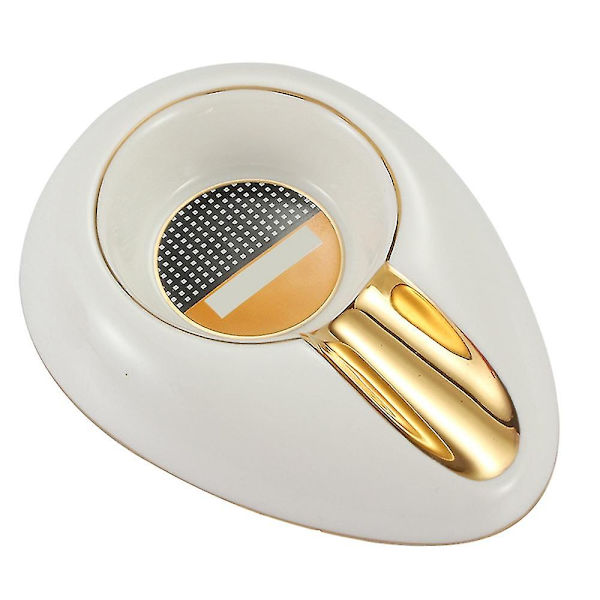 Cigar Gadgets Hem Cigar Askkopp Bärbar Keramisk Askkopp Vit