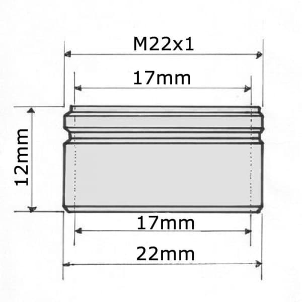 22 mm utvendig lufter for kran, opptil 70 % vannbesparelse, 4 l/min