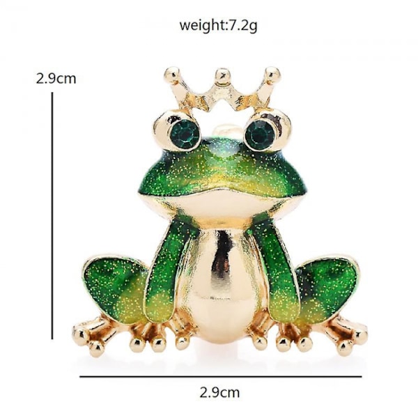 Bär krona groda broscher för kvinnor unisex GRÖN Vacker emalj Ani