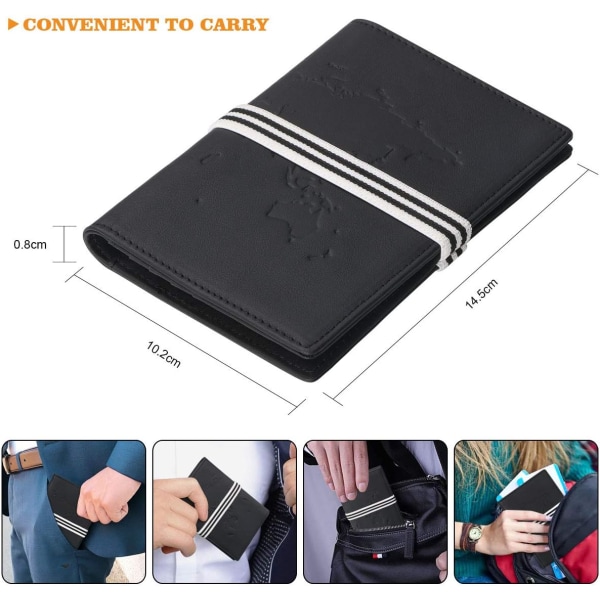 Passplånbok, resepasshållare i äkta läder RFID-block