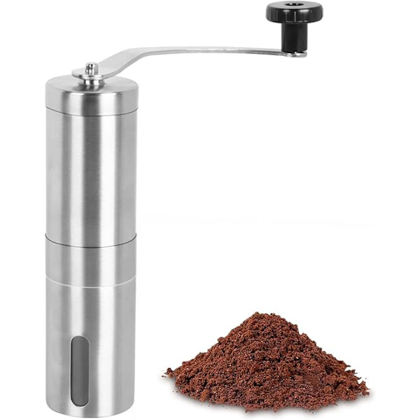 1 stk manuell kaffekvern i rustfritt stål