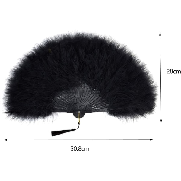 Fjer Fan Hånd Fan til Kvinder Fjer Foldbar Fan Fan Fjer Fl