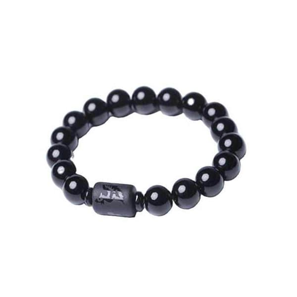 2 stk. Sorte Obsidian Drage Phoenix Perler Par Armbånd B