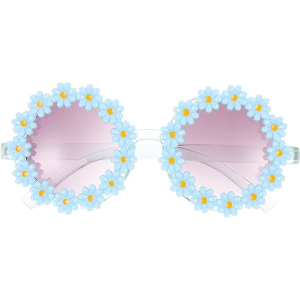 1 pakkaus aurinkolasit naisille, Daisy Sunflower aurinkolasit, Blue Flo