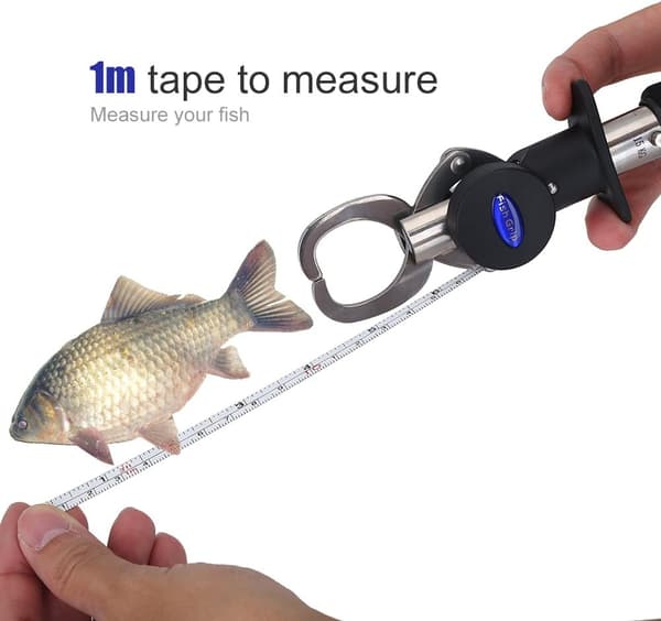 Fiskpincett med griptång, griptång, 1 m måttband, 15 kg vikt