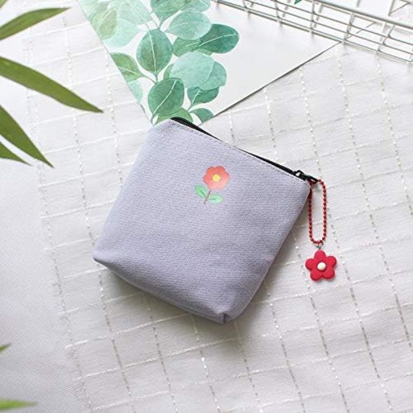 Opbevaringstaske til hygiejnebind Menstruationskoptaske Blomst Bærbar opbevaringstaske til hygiejnebind til teenagepiger, kvinder (lilla)