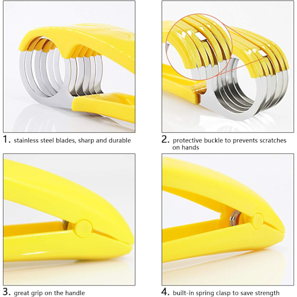 Bananskärare, Rostfritt Stål Frukt och Grönsakssalladskalare Skärare Köksredskap För Banan, Korv, Jordgubbe, Druva（2 st）