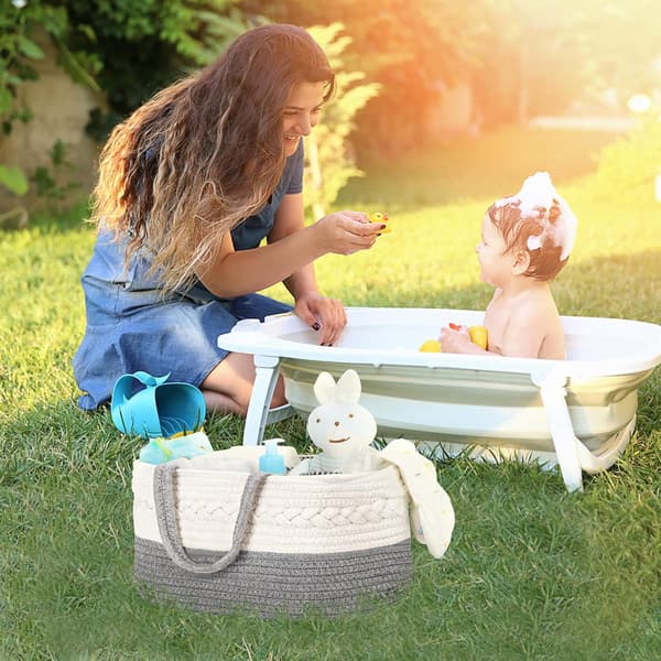 Ble Caddy Organizer til Baby Boy - Bomuldsreb Ble Caddy, Di