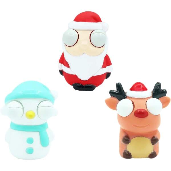 3-paknings morsomme klemleker Santa Hjort Snømann Klemleketøy med pop