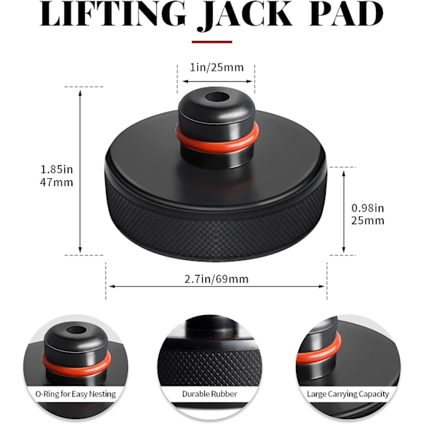 Chirano Jack Lift for Tesla Model 3/S/X/Y, 4 aluslevyä ja säilytystilaa