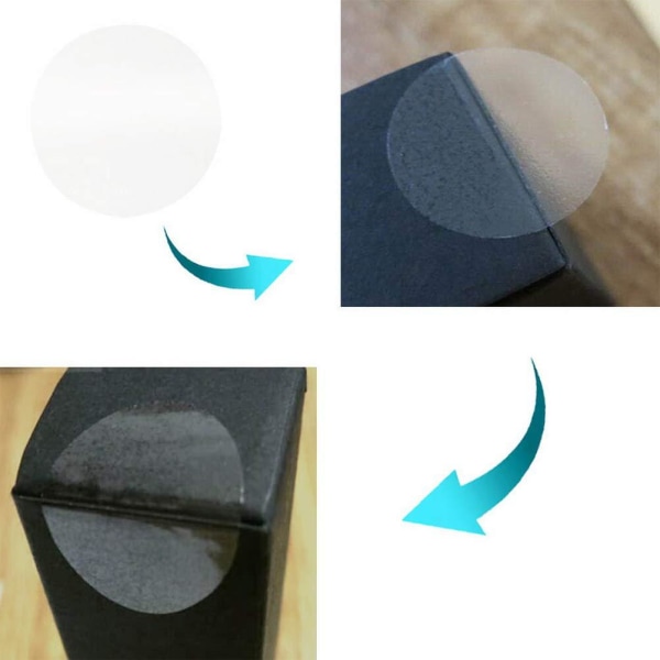 1000 stk. gjennomsiktige forseglinger for detaljhandelsemballasje, 25 mm selvklebende gjennomsiktige