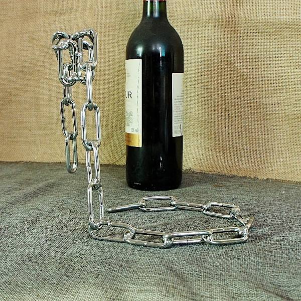 Moderne Kreative Metal Magiske Kæde Vinflaskeholder Dekorative W