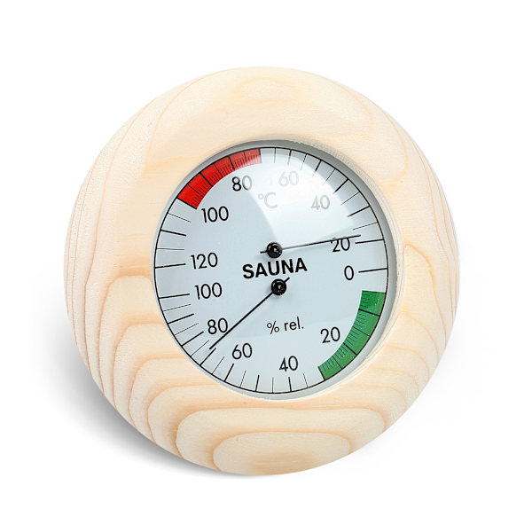 Termo-hygrometer for badstue Kunstig hår Massivt treverk