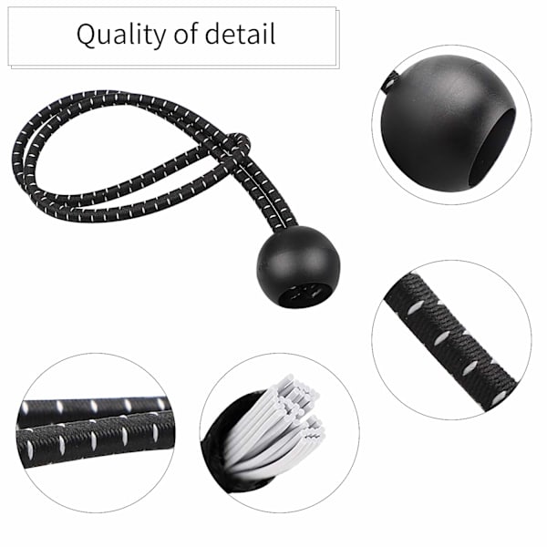 20 stk gummistrekker med ball, 6 stk x 10 cm + 8 stk x 15 cm + 6 stk x 20 cm