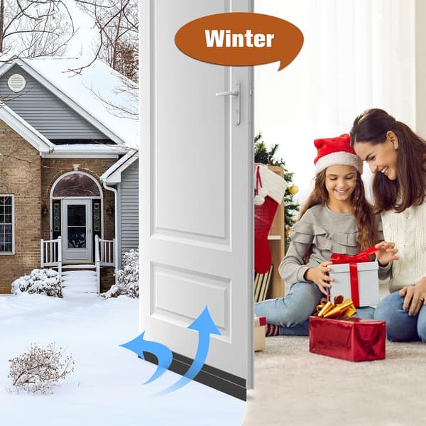 (Musta) Cold Stop Draft Excluder, Silikoni Tiivistysnauha Anti Noi