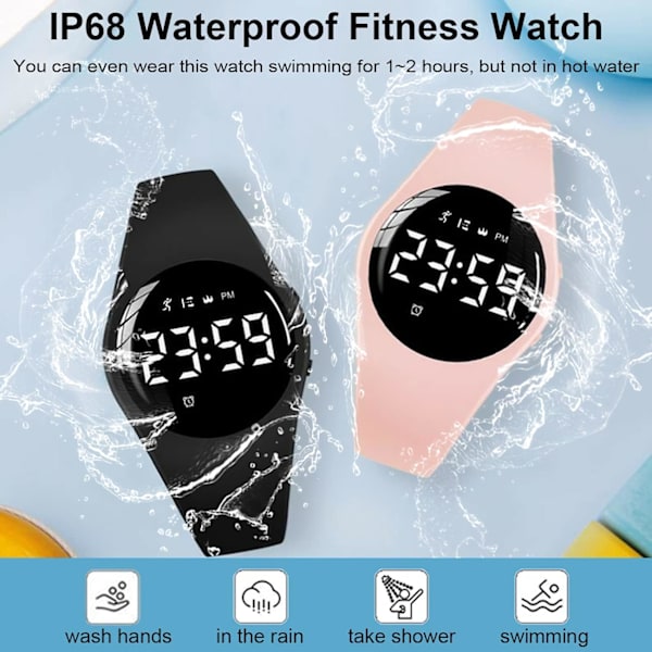 Fitnessaktivitetsspårare, ingen app ingen Bluetooth, 1 timmes laddning för