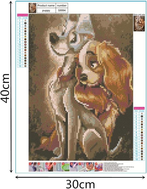 30*40CM 5D DIY Diamantmaleri Komplette sæt, Broderi Diamant