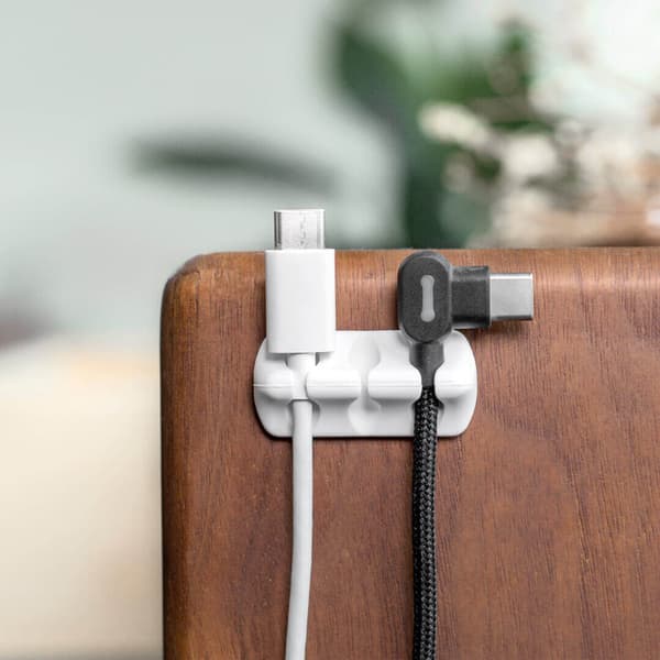 Skrivebordskabelarrangørklips - 5-pakning - Silikonkabelholder Fixe