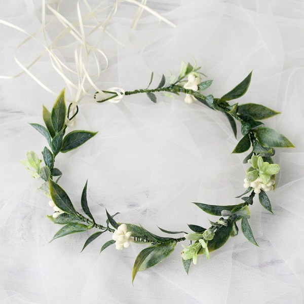 Grønn blomsterkrans, eukalyptuskrans, bladkrans, boho