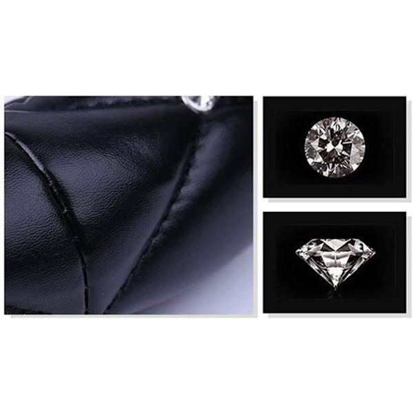 Diamant Mjukt Läder Ratt Hjulskydd med Bling Bling Crysta