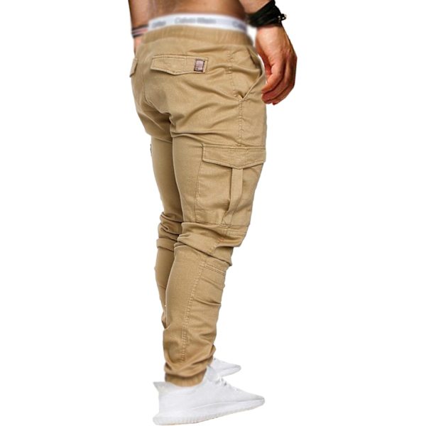 Herr Joggerbyxor Cargo Sweatpants Elastisk Midja Sweatpants Plus