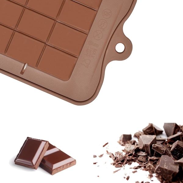 Sæt med 4 non-stick silikone chokoladebarforme til pr