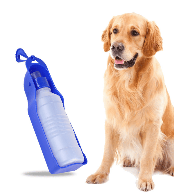 Hundeflaske med foldeskål, 250 ml - Blå