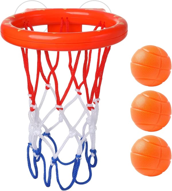 Badleksaker för 3-8 år, barn basketkorg badleksaker för 3