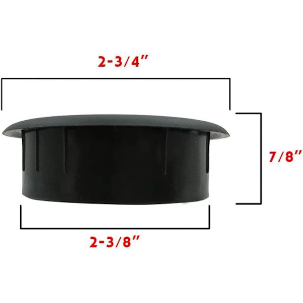Sæt med 3 fleksible kabelgennemføringer i plast, 60 mm i diameter - Sort