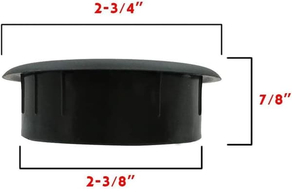 Set med 3 flexibla kabelgenomföringar i plast, 60 mm i diameter - Svart