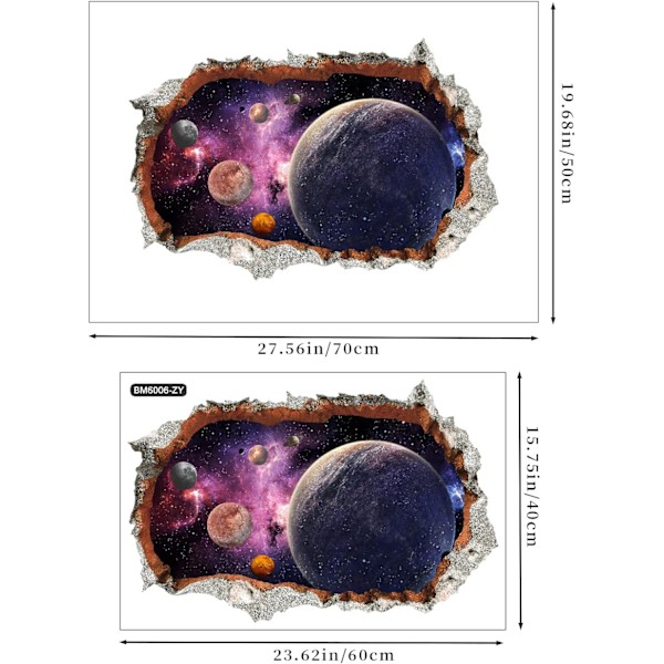3D-väggstickers Kosmisk bruten galax Magi Milky Way Space Plane