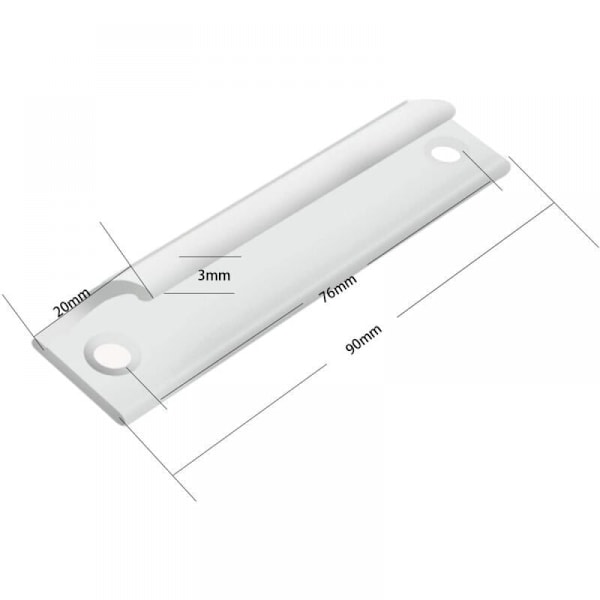 1 stk. Hvitmalt aluminiumprofilhåndtak L.90 mm - til terrassedør