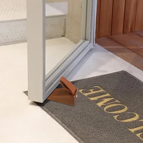 Trädörrstoppare, 2 delar bok och svart valnötsdörrstoppare