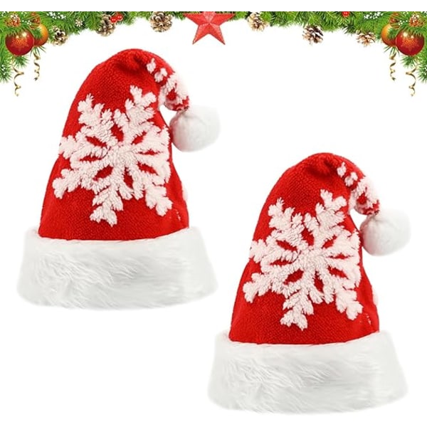 2 kpl Joulupukin hatut aikuisille ja lapsille Unisex Snowflake Hat Soft Pl